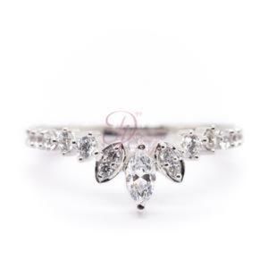 Marquise Round Diamond eternity crown RING SIZE 4